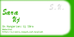 sara uj business card